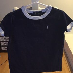 Navy with white trim tee
